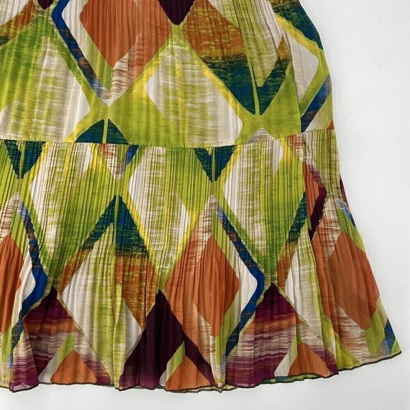 Sunny Taylor Petite Size PXL Skirt Colorful Pleated with Ruffle Hem - Picture 5 of 6